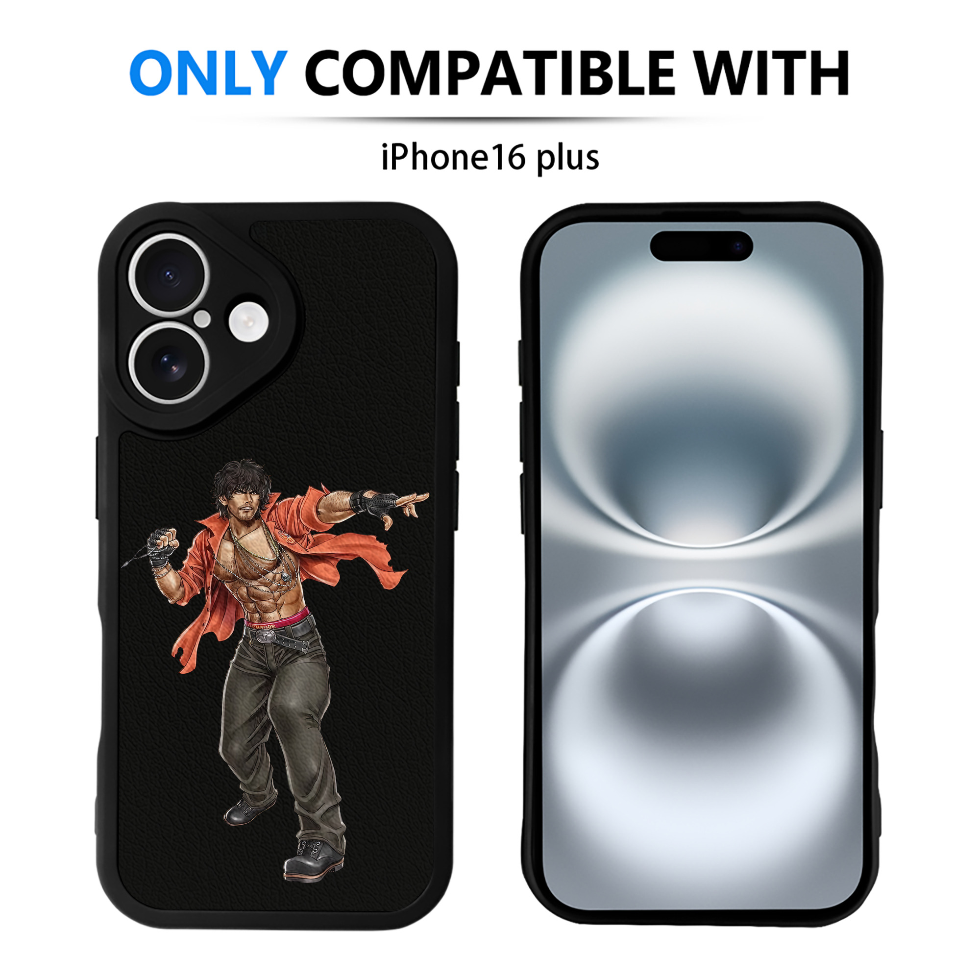 （画像用） 北斗の拳 Fist of the North Star 【iPhone 16シリーズ対応】シリコンスマホケース（レザー調） 材質：シリコン